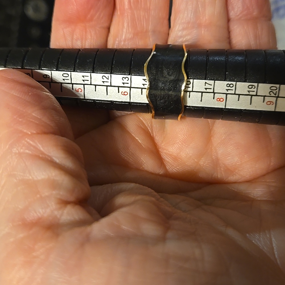 NIP Gold plated Black enamel ring